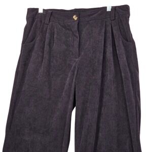Halara Women Large Corduroy Wide Leg Pleated Pants Black High Rise CS4DY Stretch